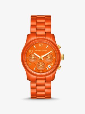Orangefarbene Armbanduhr Runway in limitierter Auflage image number 0