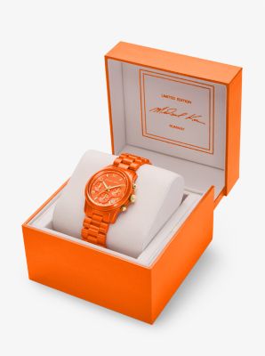 Orangefarbene Armbanduhr Runway in limitierter Auflage image number 4