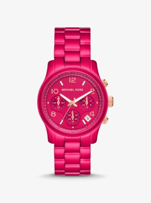 Michael kors clearance hot pink watch