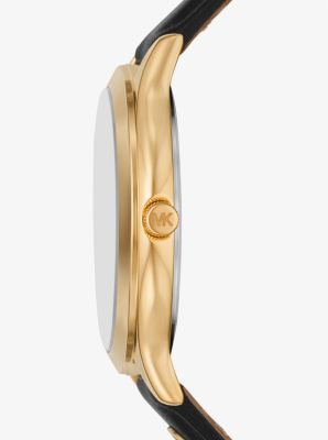 MICHAEL KORS SLIM RUNWAY ウォッチ　ゴールド Amazon.com: Michael Kors Slim Runway Three-Hand Rose Gold