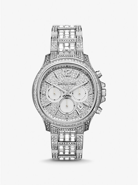Limited-Edition Oversized Sage Pavé Silver-Tone Watch image number 0