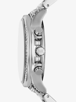 Übergroße Armbanduhr Sage im Silberton mit Pavé – limitierte Auflage