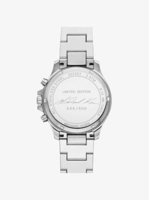 Limited Edition Oversized Sage Pave Silver Tone Watch