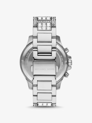 Übergroße Armbanduhr Sage im Silberton mit Pavé – limitierte Auflage