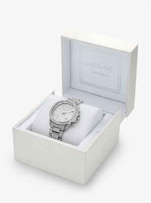 Limited-Edition Oversized Sage Pavé Silver-Tone Watch image number 4