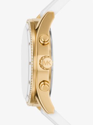 Reloj Hadyn oversize en tono dorado con incrustaciones image number 1