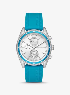 Oversized Hadyn Pavé Silver-Tone Watch