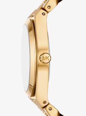 Lennox Pavé Gold-Tone Curb-Link Watch image number 1