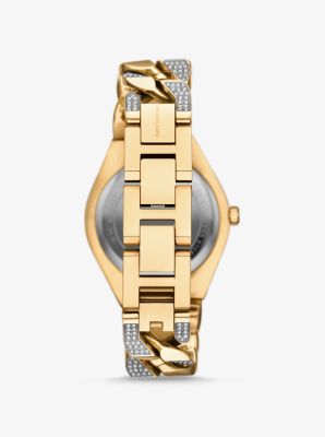 Lennox Pavé Gold-Tone Curb-Link Watch image number 2