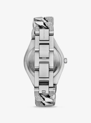 Lennox Pavé Silver-Tone Curb-Link Watch image number 2