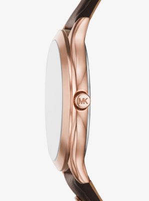 MK Slim Runway Rose Gold Tone and Leather Watch Rose Gold Michael Kors