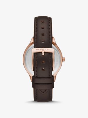 Michael kors rose gold leather watch online