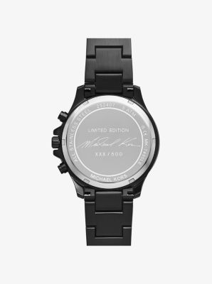 Limited-Edition Oversized Sage Pavé Black-Tone Watch image number 2