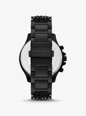 Limited-Edition Oversized Sage Pavé Black-Tone Watch image number 3