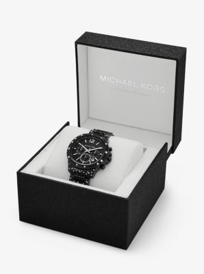 Limited-Edition Oversized Sage Pavé Black-Tone Watch image number 4