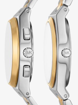 Lennox His and Hers Pavé Two-Tone Watch Set image number 1