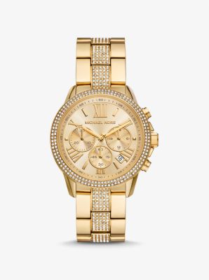 Oversized Brynn Pavé Gold-Tone Watch image number 0