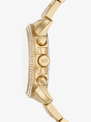 Reloj Brynn oversize en tono dorado con incrustaciones image number 1