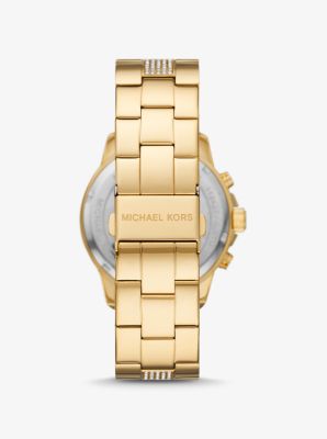 Oversized Brynn Pavé Gold-Tone Watch