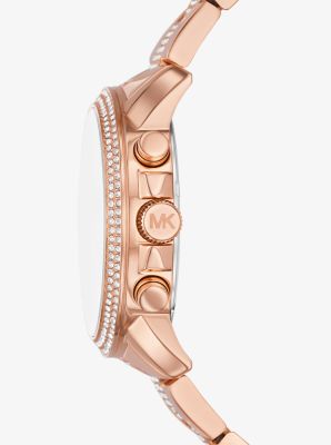 Übergroße Armbanduhr Brynn im Rosé-Goldton mit Pavé image number 1