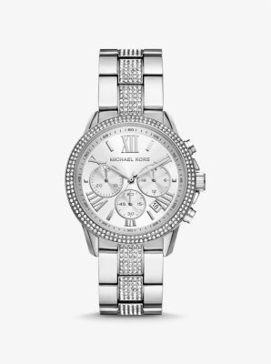 Oversized Brynn Pavé Silver-Tone Watch image number 0