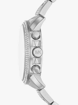 Oversized Brynn Pavé Silver-Tone Watch