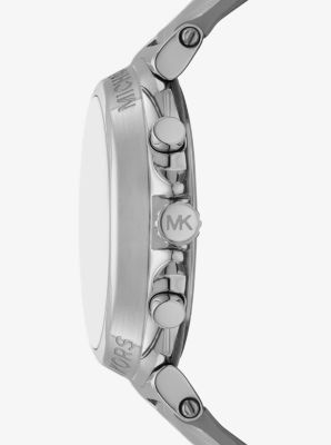 Maren Silver-Tone and Crocodile Embossed Leather Watch