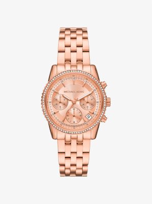 Mini Ritz Pavé Rose Gold-Tone Watch image number 0