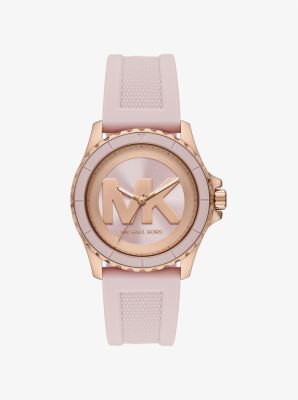 Montre Everest surdimensionnée de ton or rose et en silicone