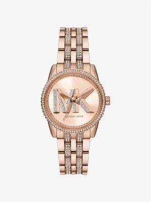 Mini Bryant Pav Logo Rose Gold-Tone Watch 325$