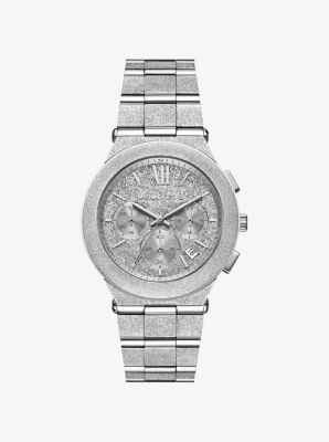 Michael Kors Oversized Billie Frosted Silver-tone Watch In Silver