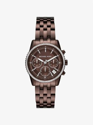 Mini Bryant Pavé Brown-Tone Watch