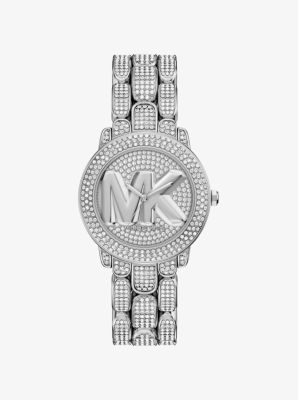 Pav&eacute; Phoebe Silver-Tone Watch