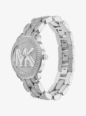 Pav&eacute; Phoebe Silver-Tone Watch