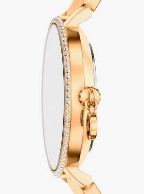 Mini Pyper Pav&eacute; Gold-Tone Watch