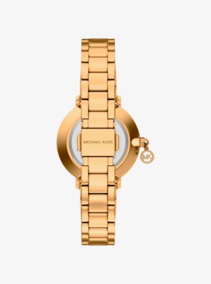 Mini Pyper Pav&eacute; Gold-Tone Watch