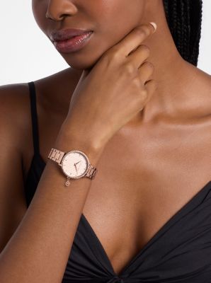 Mini Pyper Pav&eacute; Rose Gold-Tone Watch