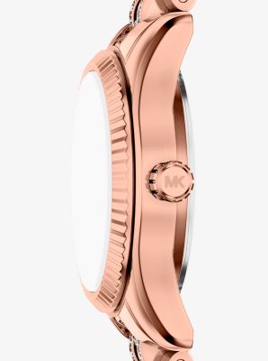 Petite Lexington Pav&eacute; Rose Gold-Tone Watch