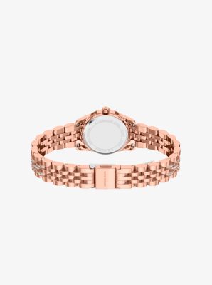 Petite Lexington Pav&eacute; Rose Gold-Tone Watch