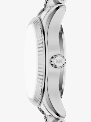 Petite Lexington Pav&eacute; Silver-Tone Watch