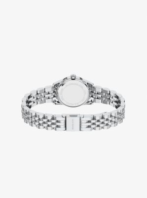 Petite Lexington Pav&eacute; Silver-Tone Watch