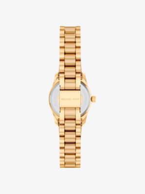 Petite Lexington Pav&eacute; Gold-Tone Watch