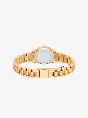 Petite Lexington Pav&eacute; Gold-Tone Watch