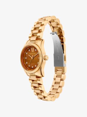 Petite Lexington Pav&eacute; Gold-Tone Watch
