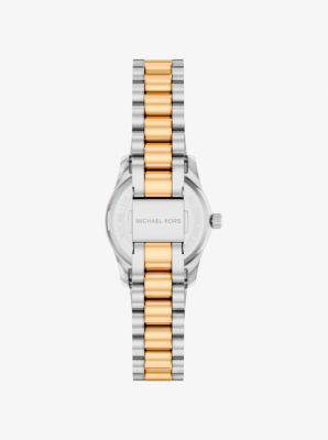 Petite Lexington Pav&eacute; Two-Tone Watch in DEUX TONS | Michael Kors