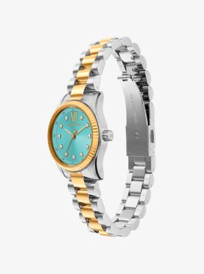 Petite Lexington Pav&eacute; Two-Tone Watch in DEUX TONS | Michael Kors