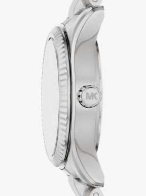 Petite Lexington Pav&eacute; Silver-Tone Watch