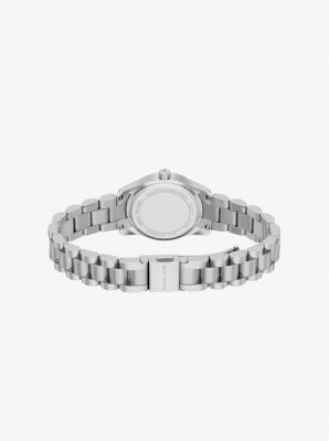 Petite Lexington Pav&eacute; Silver-Tone Watch