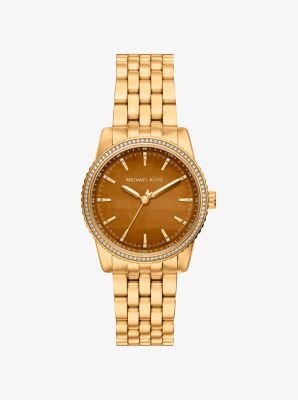 Bryant Pav&eacute; Gold-Tone Watch
