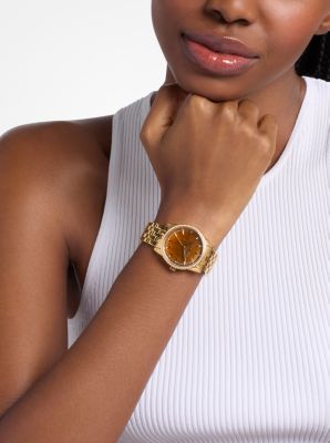 Bryant Pav&eacute; Gold-Tone Watch